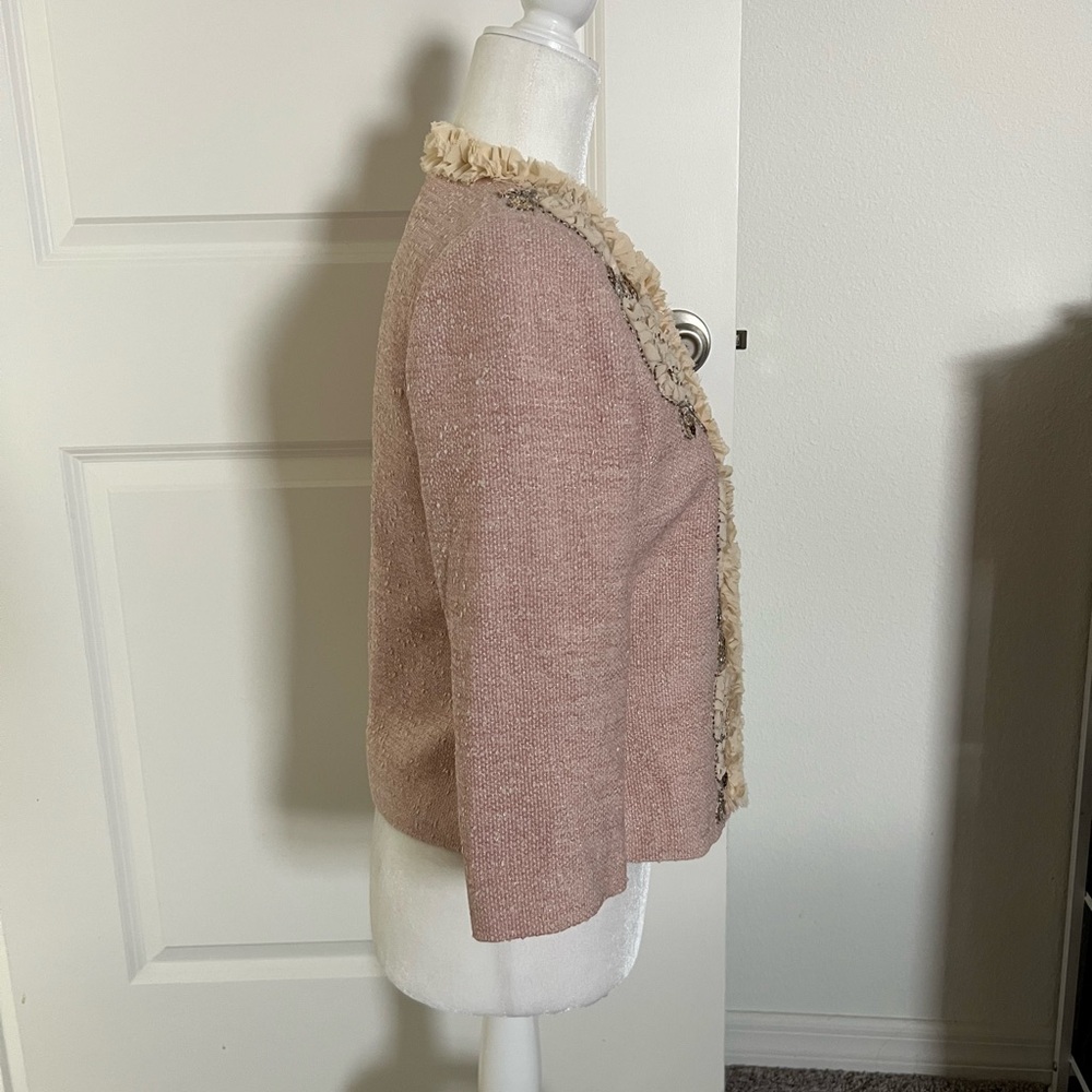 Boston Proper Pink Floral Embellished Blazer - Picture 3 of 10